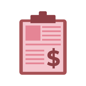 Pink client billing icon.