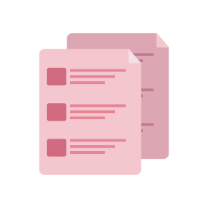 Pink paper icon overlapped.