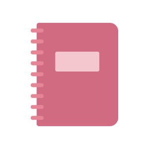 Ordinary pink notebook icon.