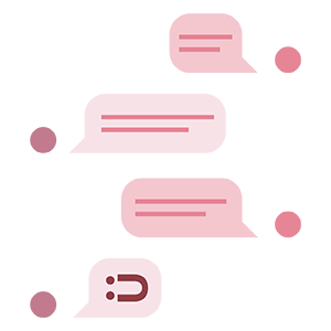 Pink conversation icon thread.