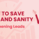 How to Save Time and Sanity by Screening Leads